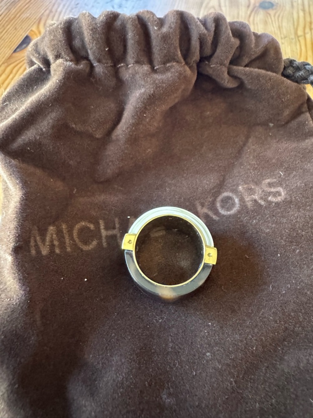 Michael Kors Women’s Two-Tone Brown and Ivory Ring size 6